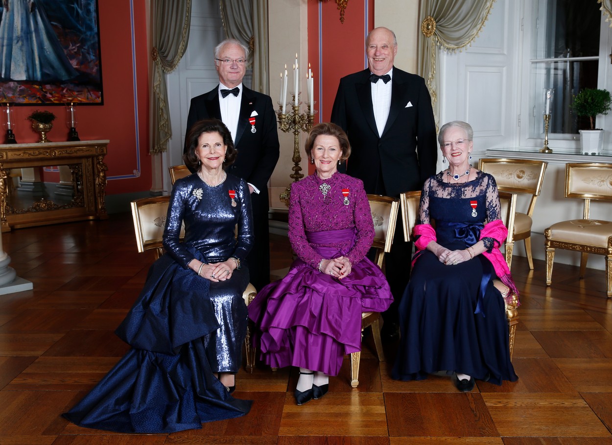 XVI. Károly Gusztáv, V. Harald király, Szilvia királyné, Szonja királyné és II. Margit királynő