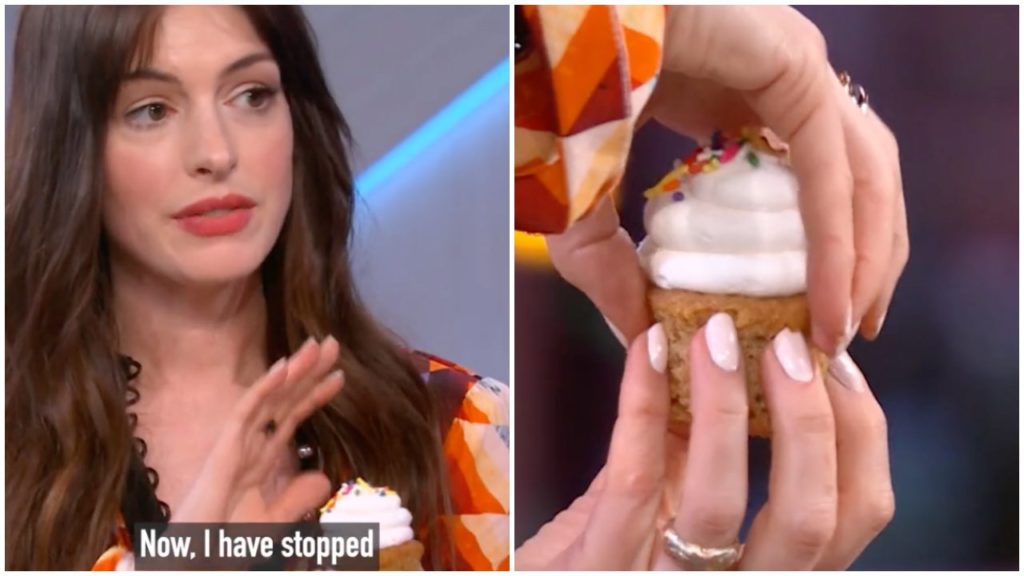 Anne Hathaway cupcake-evő trükkje letarolta a netet