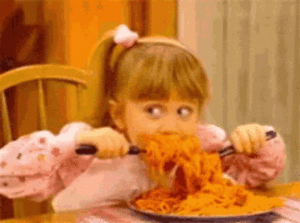 kisgeyerek spagetti gif Olsen-ikrek