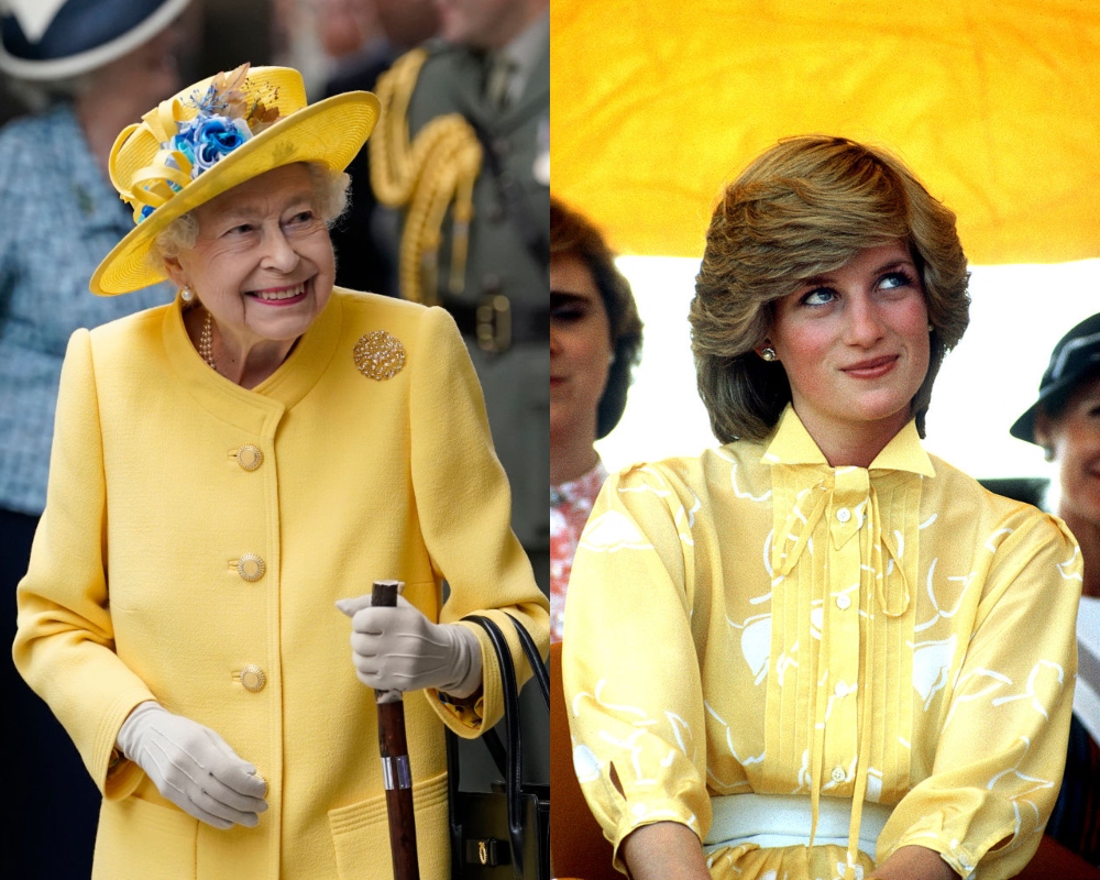Erzsébet és Diana sárgában