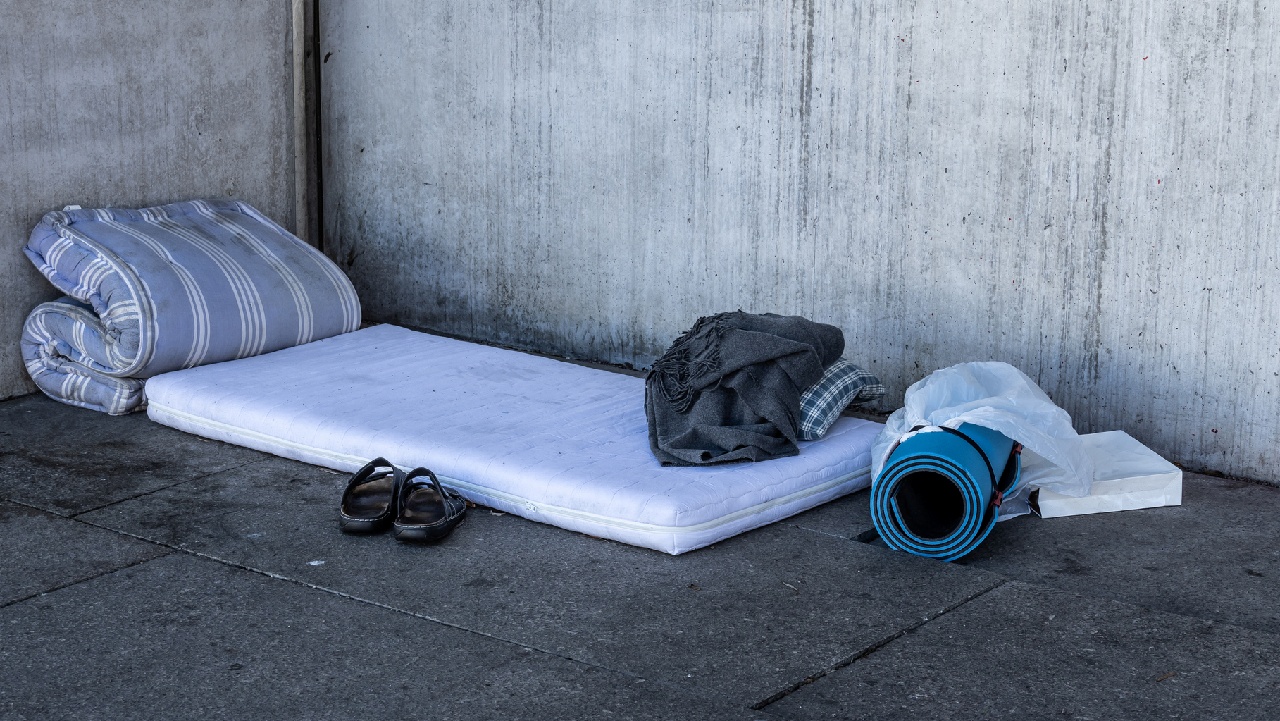 Egy hajléktalan matraca