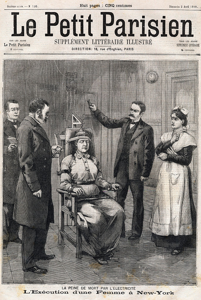 Nő kivégzése villamoszsékben, a Le Petit Parisien címlapján