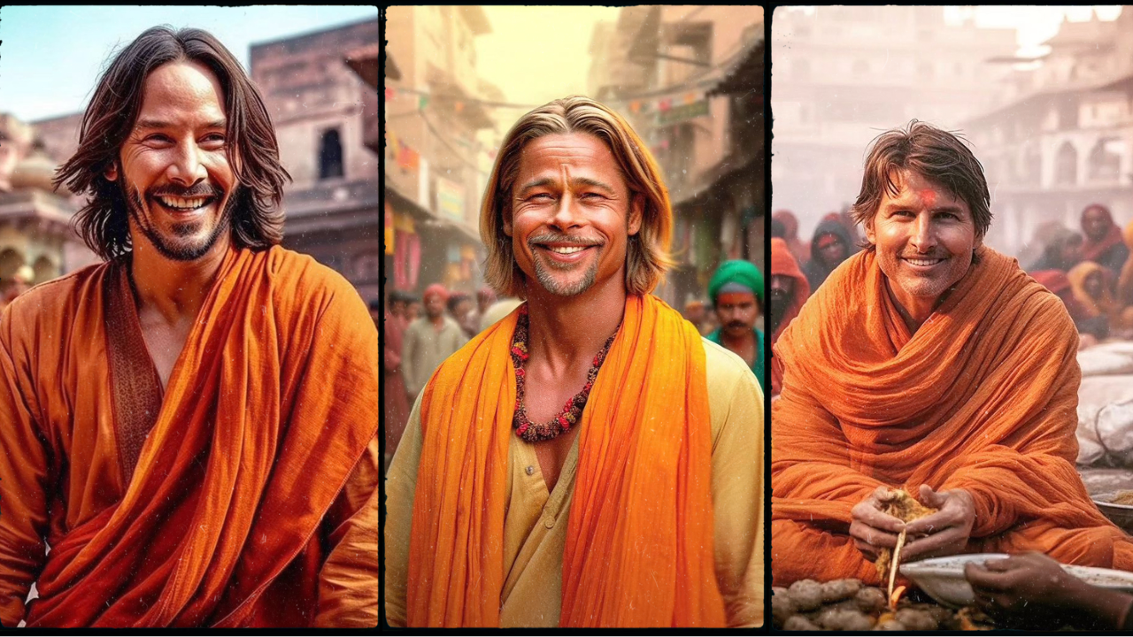 A mesterséges intelligencia indiai szerzetesekké változtatta a hollywoodi sztárokat