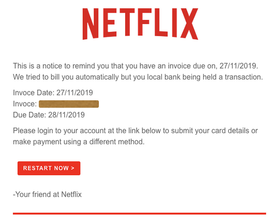 Adathalász Netflix levél