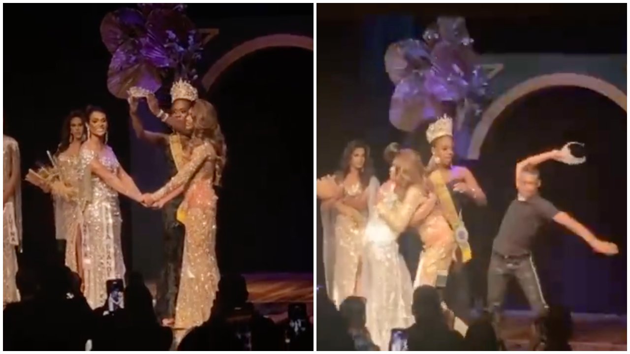 A brazil Miss Gay Mato Grosso szépségverseny, ahol egy dühös férj tombolt a színpadon