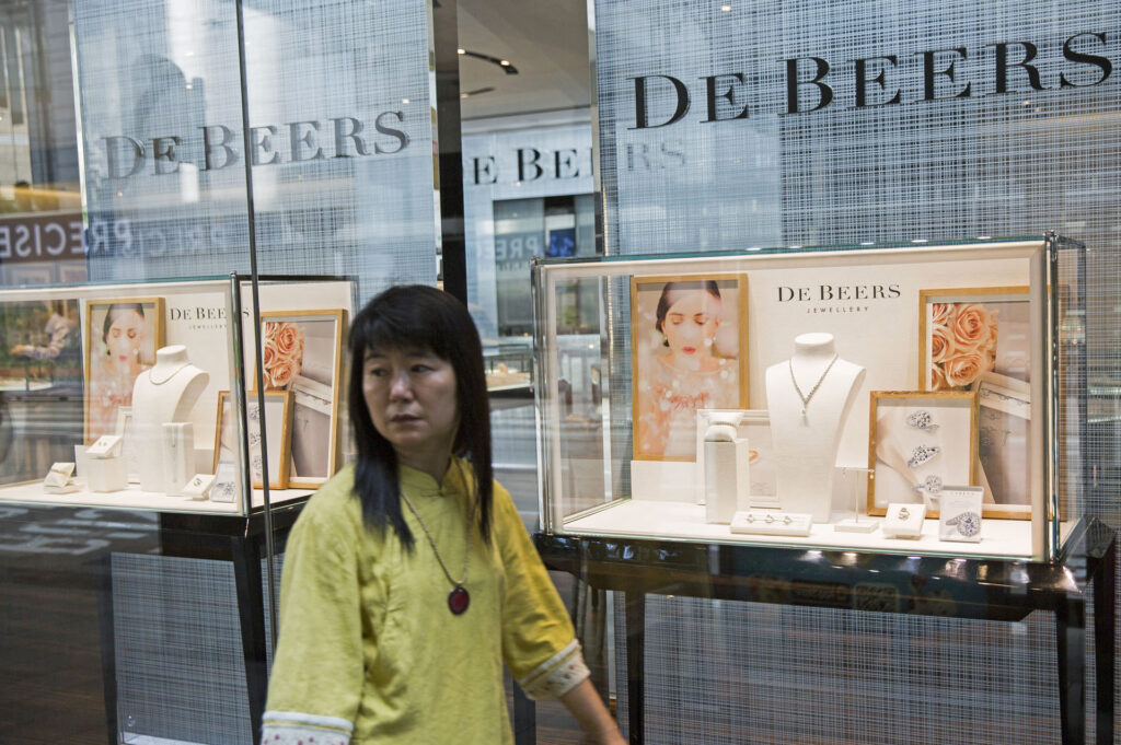 De Beers egyik üzlete Hong Kong-ban