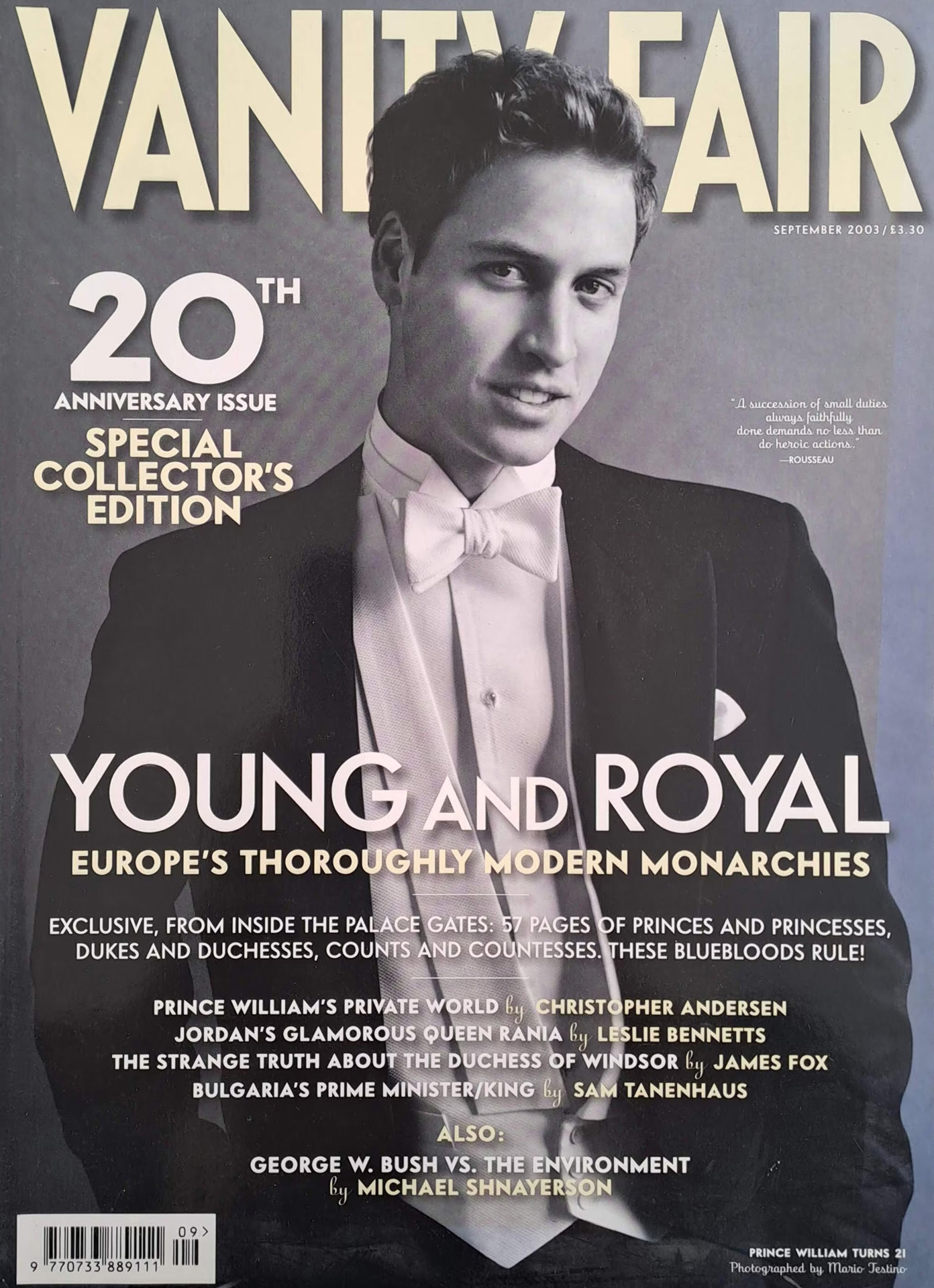Vilmos herceg a Vanity Fair címlapján