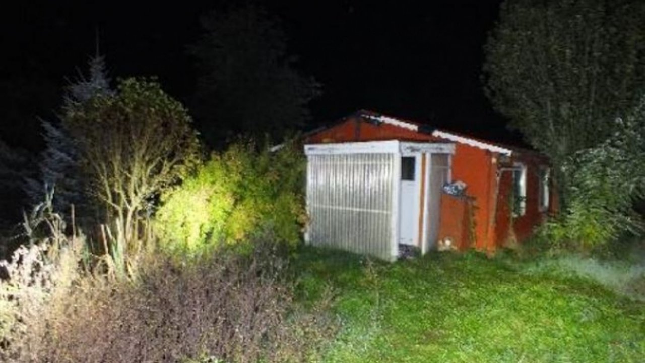 A faház, amelyben megtalálták a halott újszülöttet (Fotó: Police.hu)