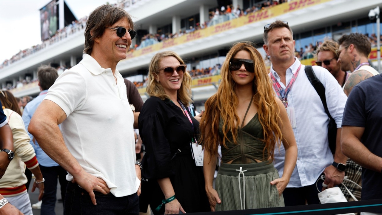 Tom Cruise és Shakira az F1 nagydíjon, Miamiban
