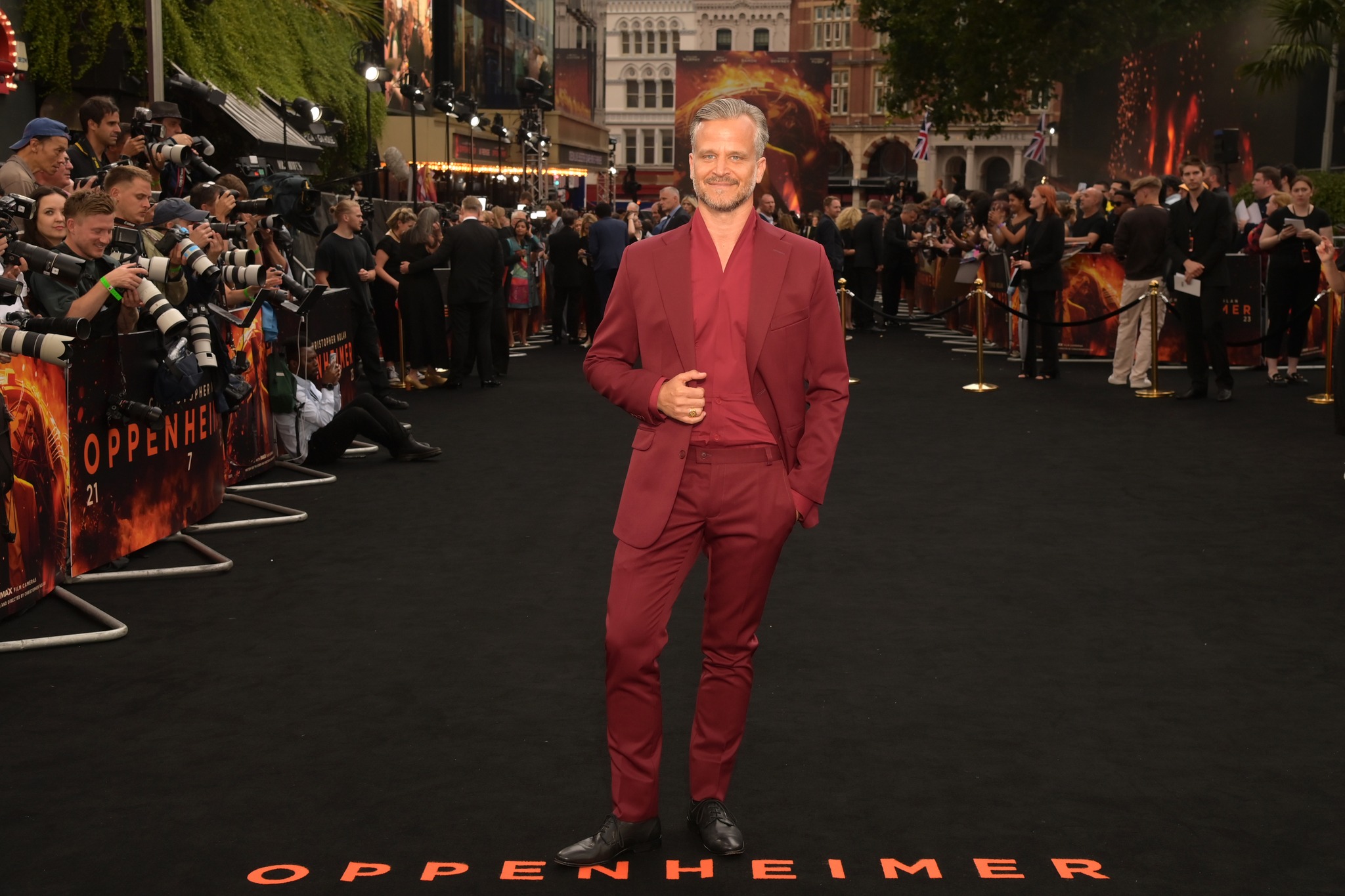 Haumann Máté az "Oppenheimer" című film brit premierjén az Odeon Luxe Leicester Square-ben 2023. július 13-án Londonban, Angliában.