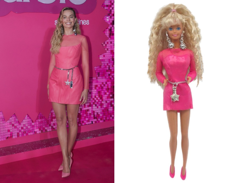 Margot Robbie a Barbie film sajtóturnéján július 6-án