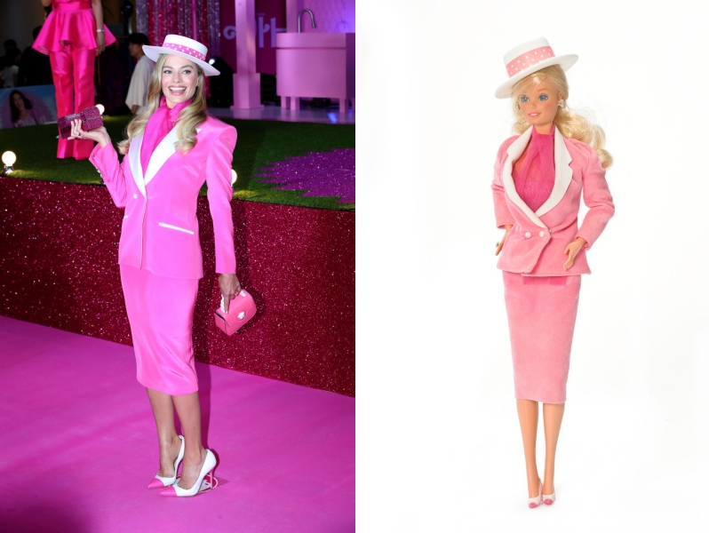 Margot Robbie a Barbie film sajtóturnéján július 2án