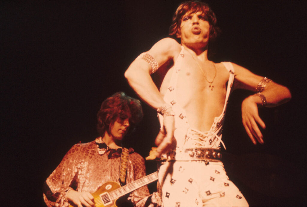 Mick Taylor és Mick Jagger a Rolling Stones 1973-as berlini koncertjén (Fotó: Michael Putland/Getty Images)