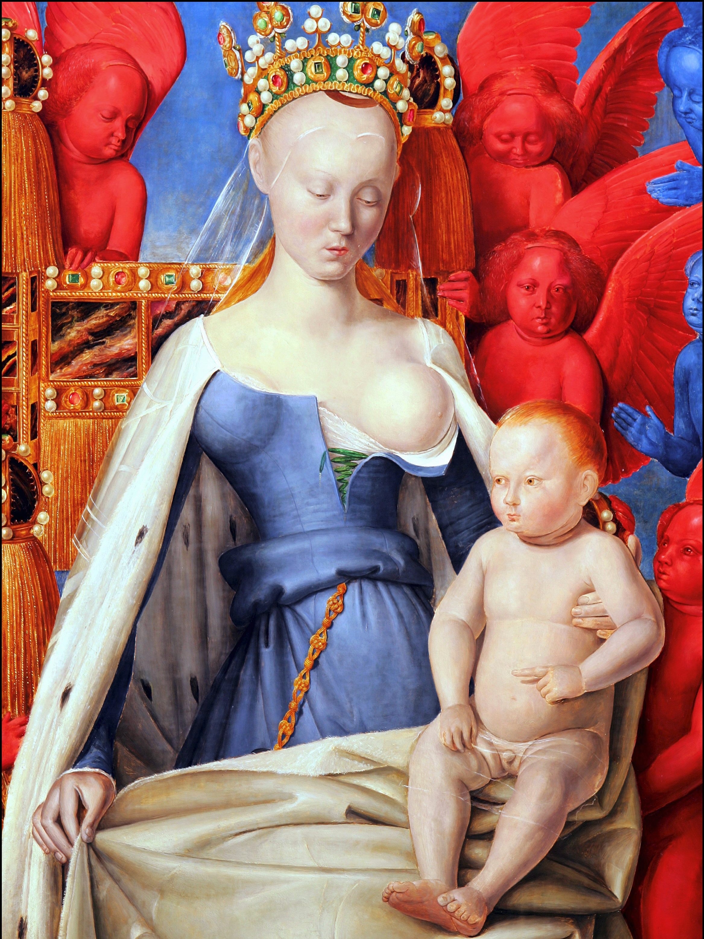 Jean Fouquet Madonna és gyermeke című festménye