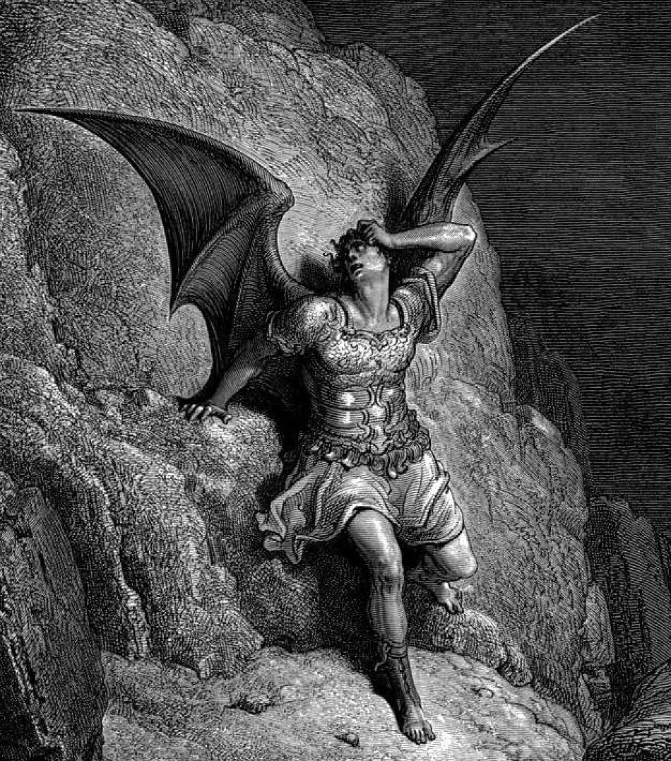 Lucifer Gustave Doré illusztrációjén az Elveszett paradicsom 1866-os kiadásához (forrás: Wikipedia)