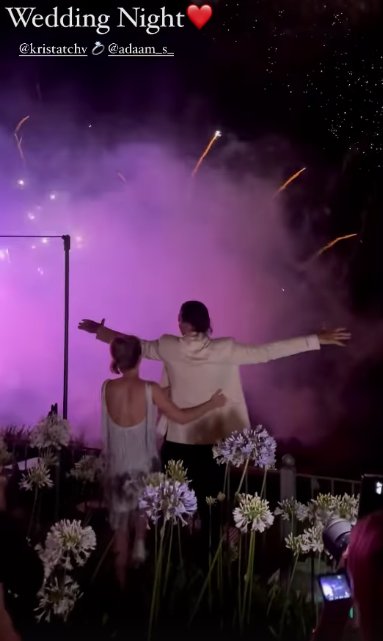 Tűzijáték Szalai Ádám és Krista Tcherneva esküvőjén Toszkánában