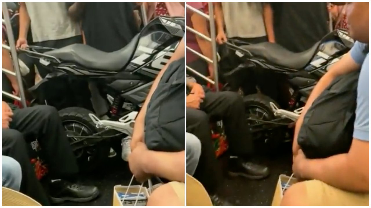Motorral szállt fel egy utas a New York-i metrón