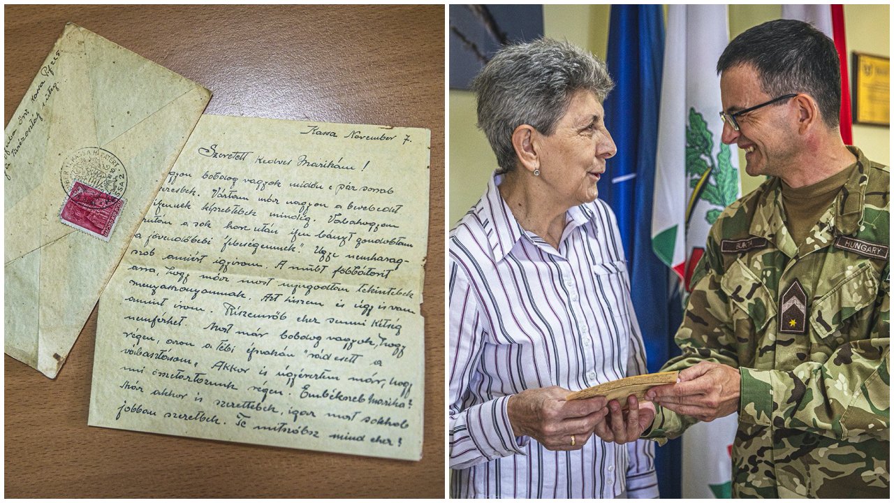 A montázson egy magyar katona 1943-as szerelmes levele, és a leszármazottaknak való visszaadása 2023-ban