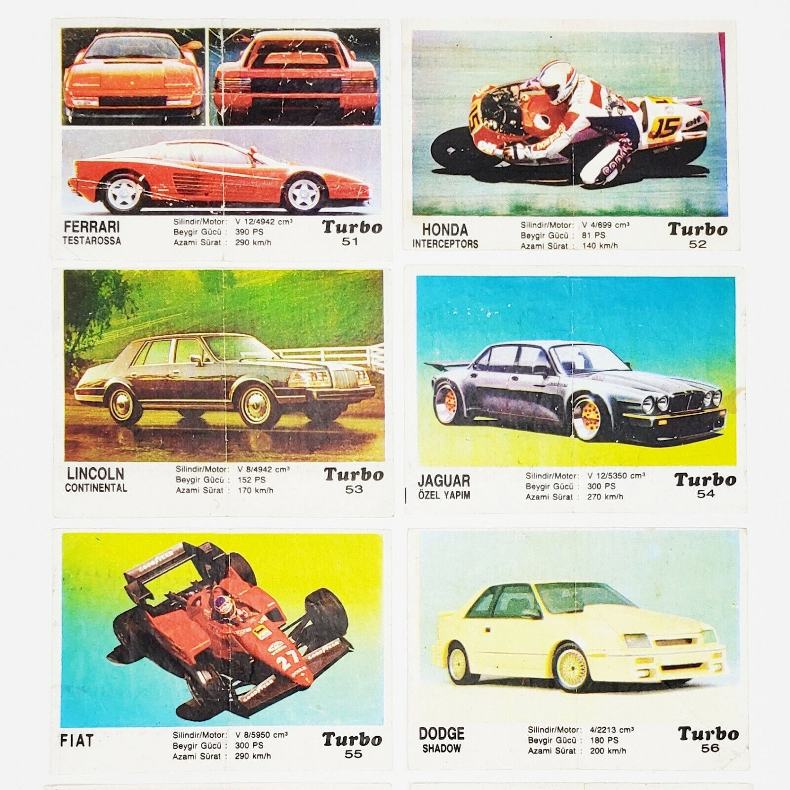 Egy korai Turbo-sorozat darabjai (fotó: ebay.com)