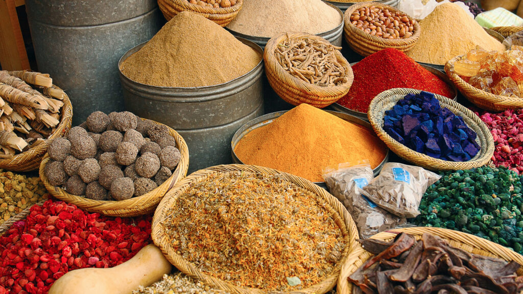 Fűszerek egy marokkói piacon