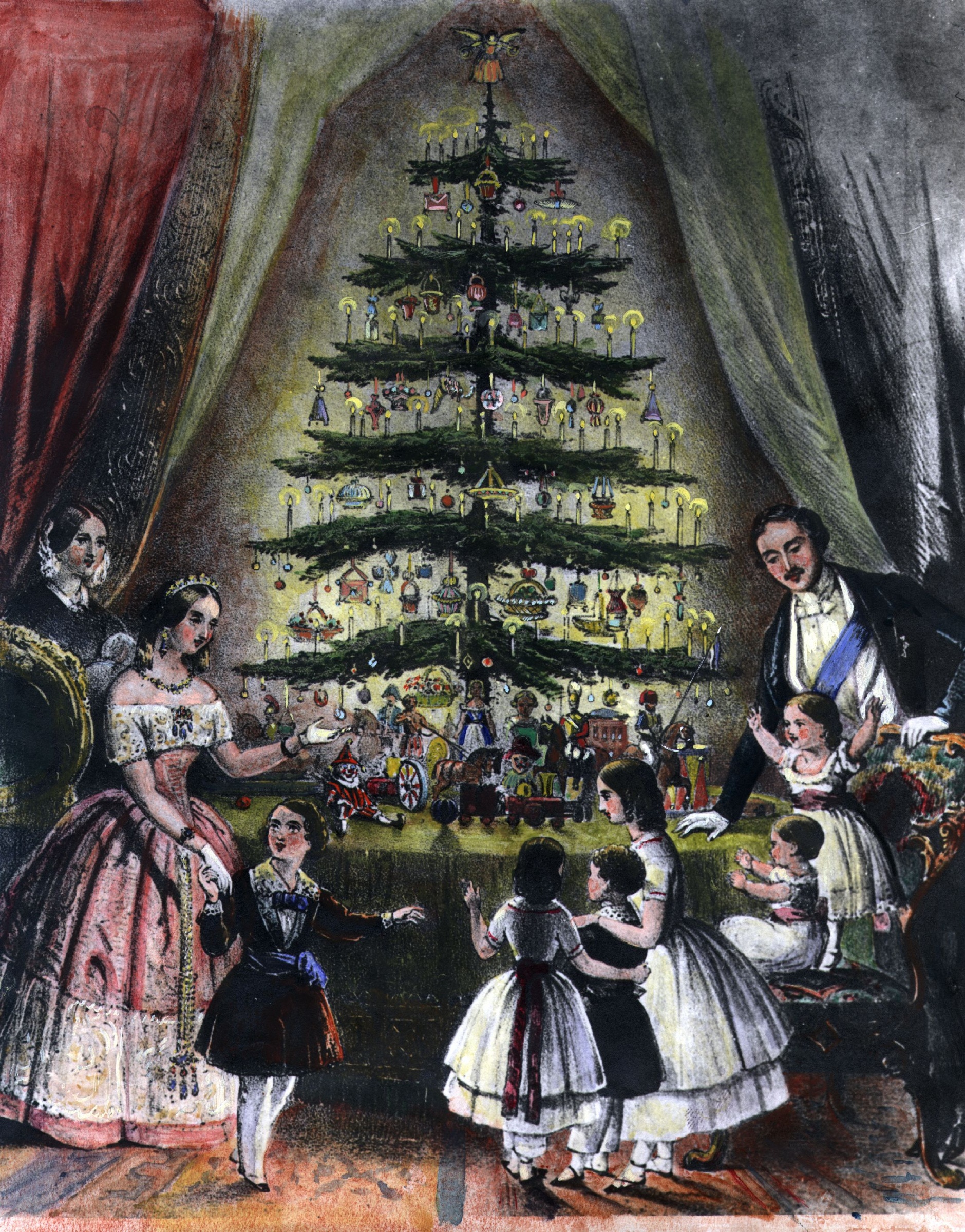 Viktória királynő és Albert karácsonyfája (forrás: Wikipedia)