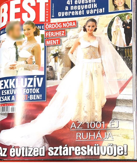 Ördög Nóra első esküvője a Best magazin címlapján