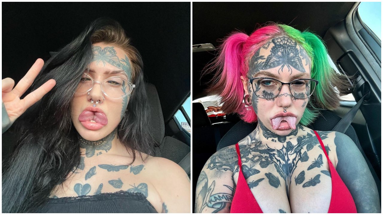 Orylan nevű nő extrém testmódosításokkal és rengeteg tetoválással