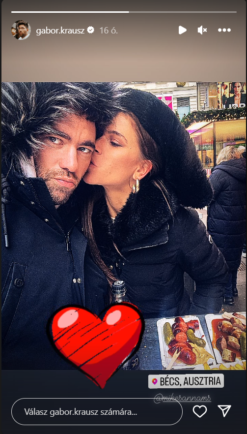 Gabor Krausz and Anna Meeks posted an intimate photo from Vienna 