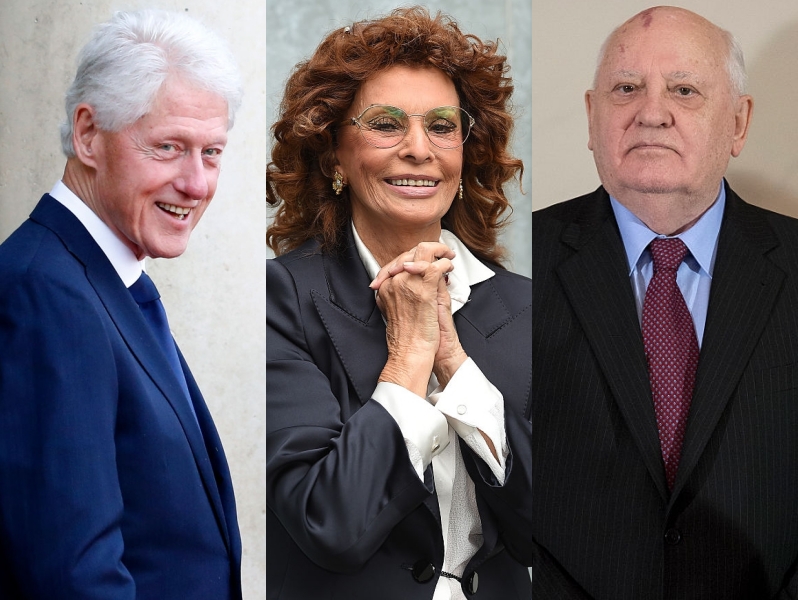 Bill Clinton, Sophia Loren és Mihail Gorbacsov
