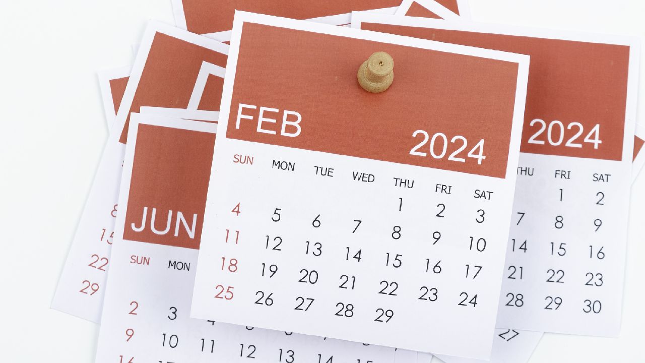 2024 februári naptárlap