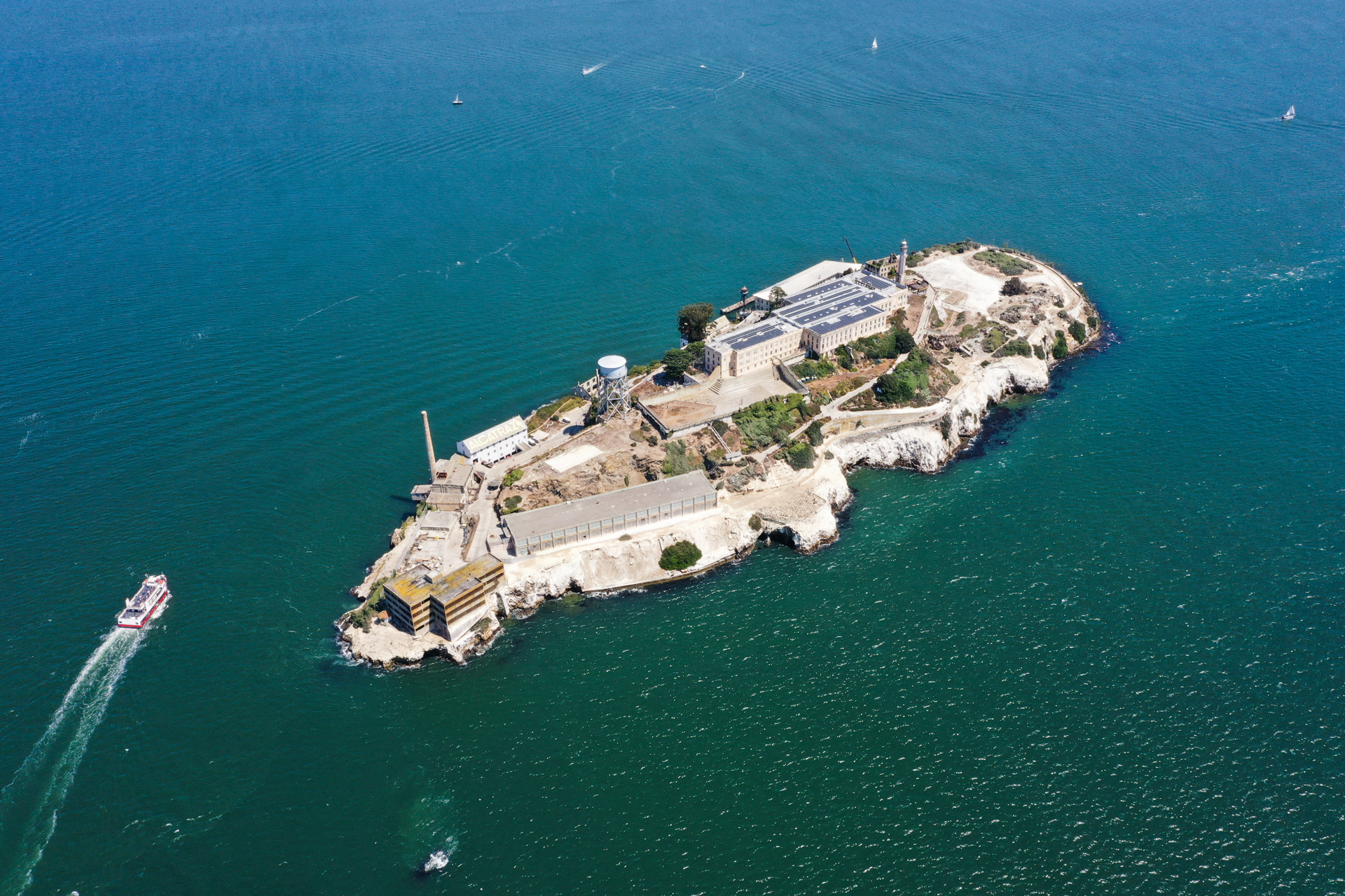 Légifelvétel az Alcatraz-szigetről