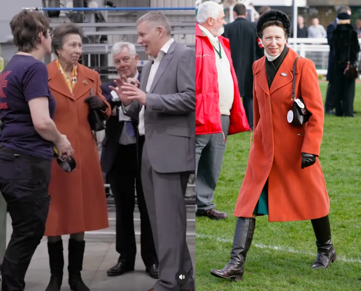 Anna hercegnő 12 év különbséggel, ugyanabban a kabátban