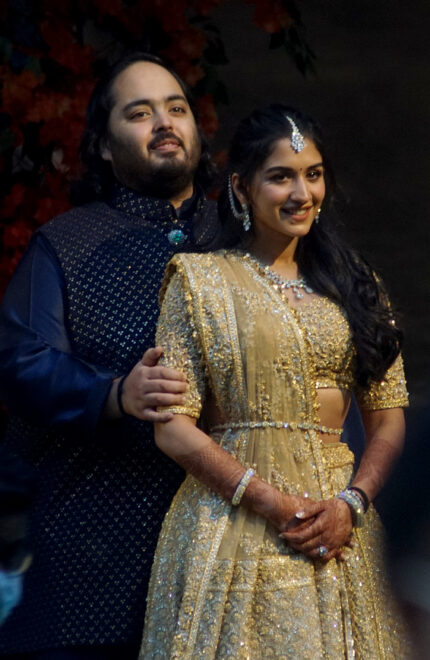 A 28 éves Anant Ambani és menyasszonya, Rhadika Merchant (Fotó: GettyImages)