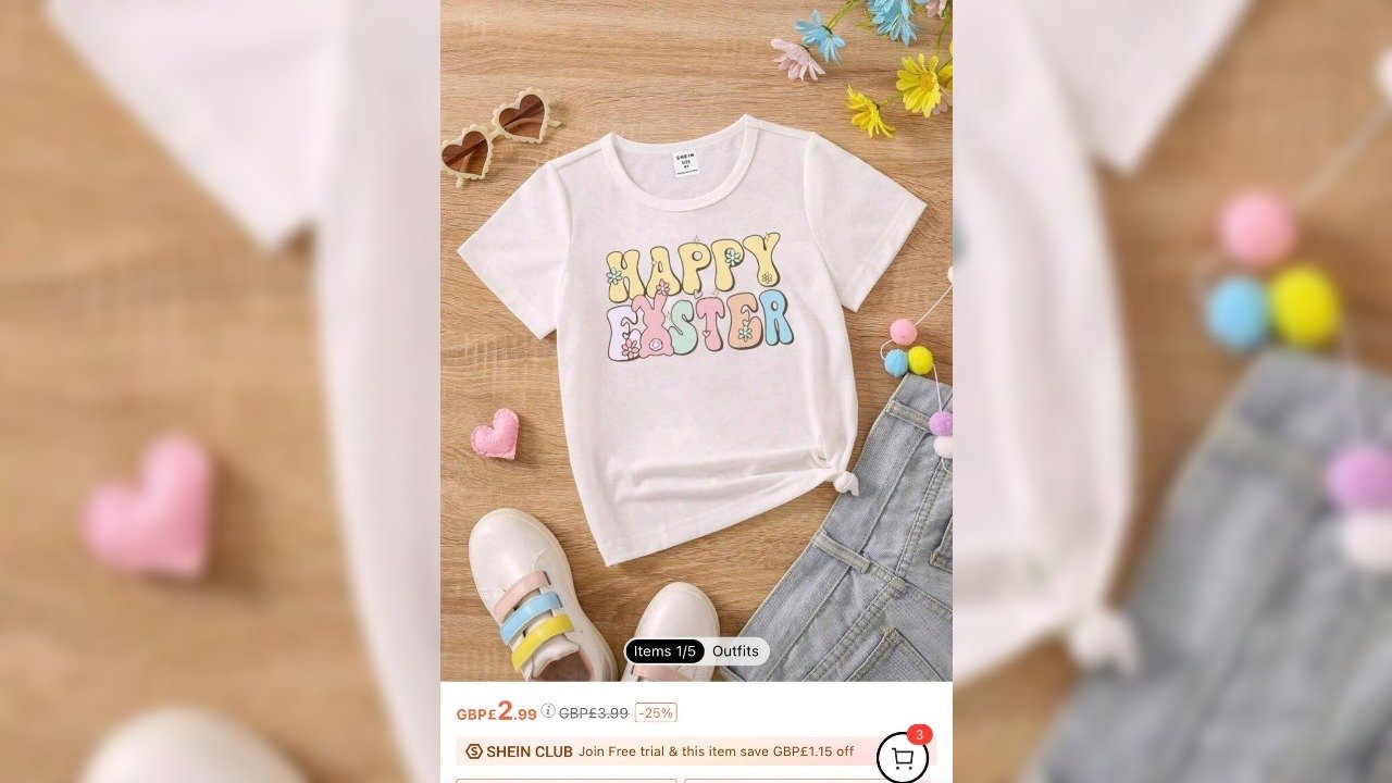 Happy Easter feliratú póló a Shein kínálatában