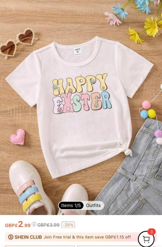 Happy Easter feliratú póló a Shein kínálatában
