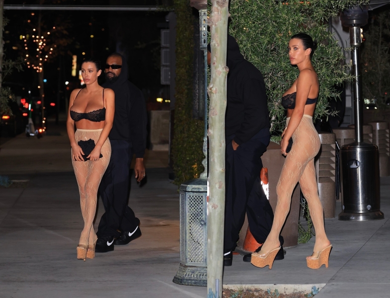 Kanye West és Bianca Censori a vacsorára tartva