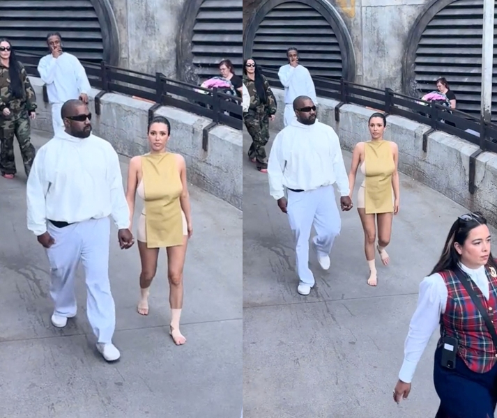 Bianca Censori és Kanye West Disneylandben