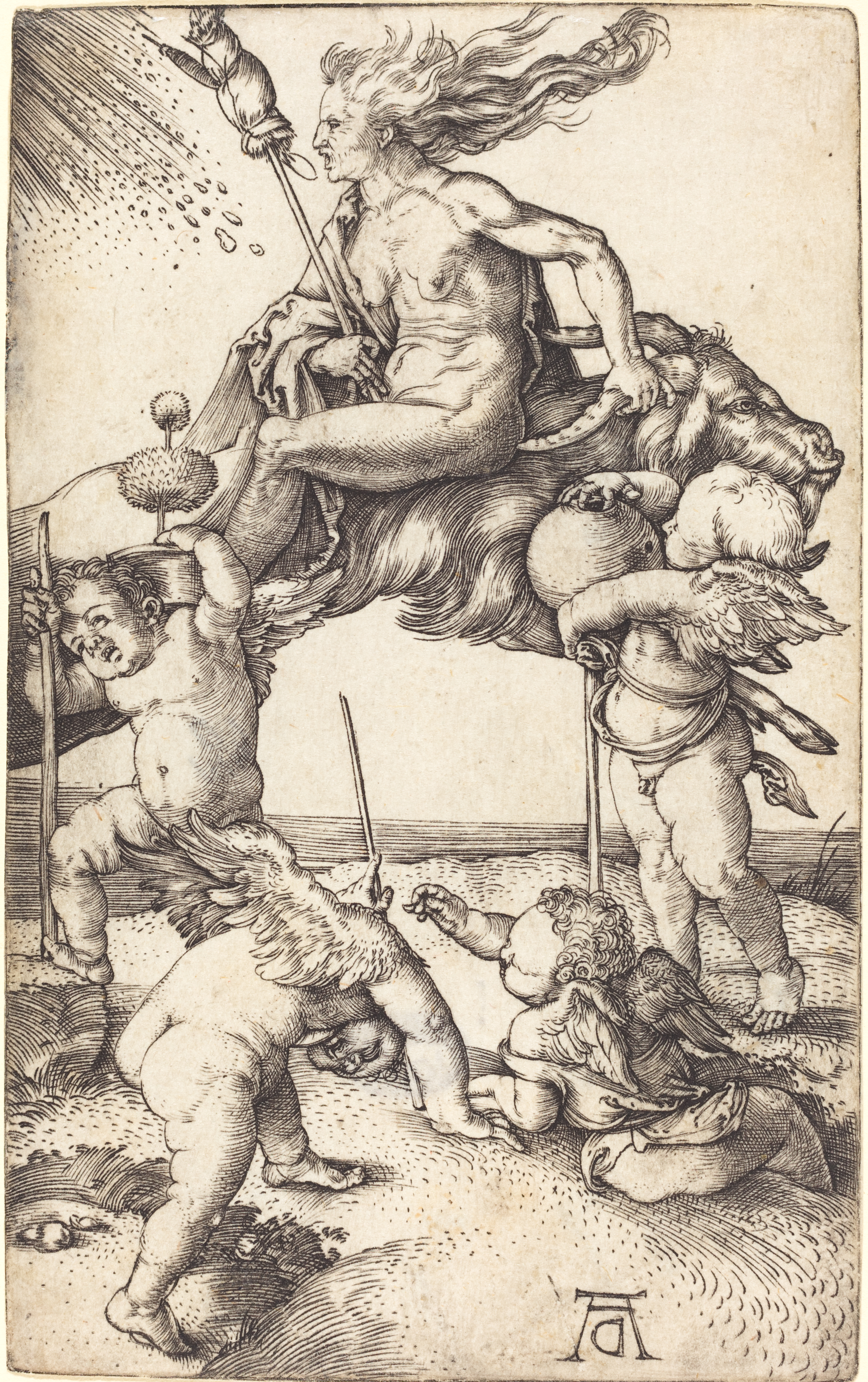 Dürer: Kecskén lovagló boszorkány (forrás: Wikipedia)