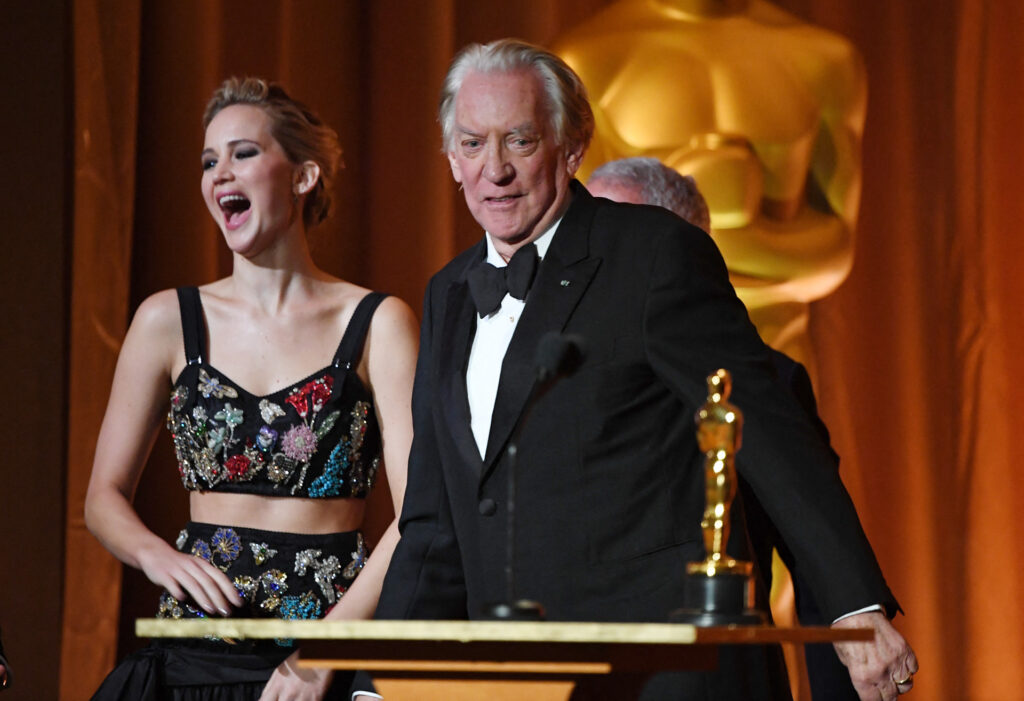 Jennifer Lawrence és Donald Sutherland