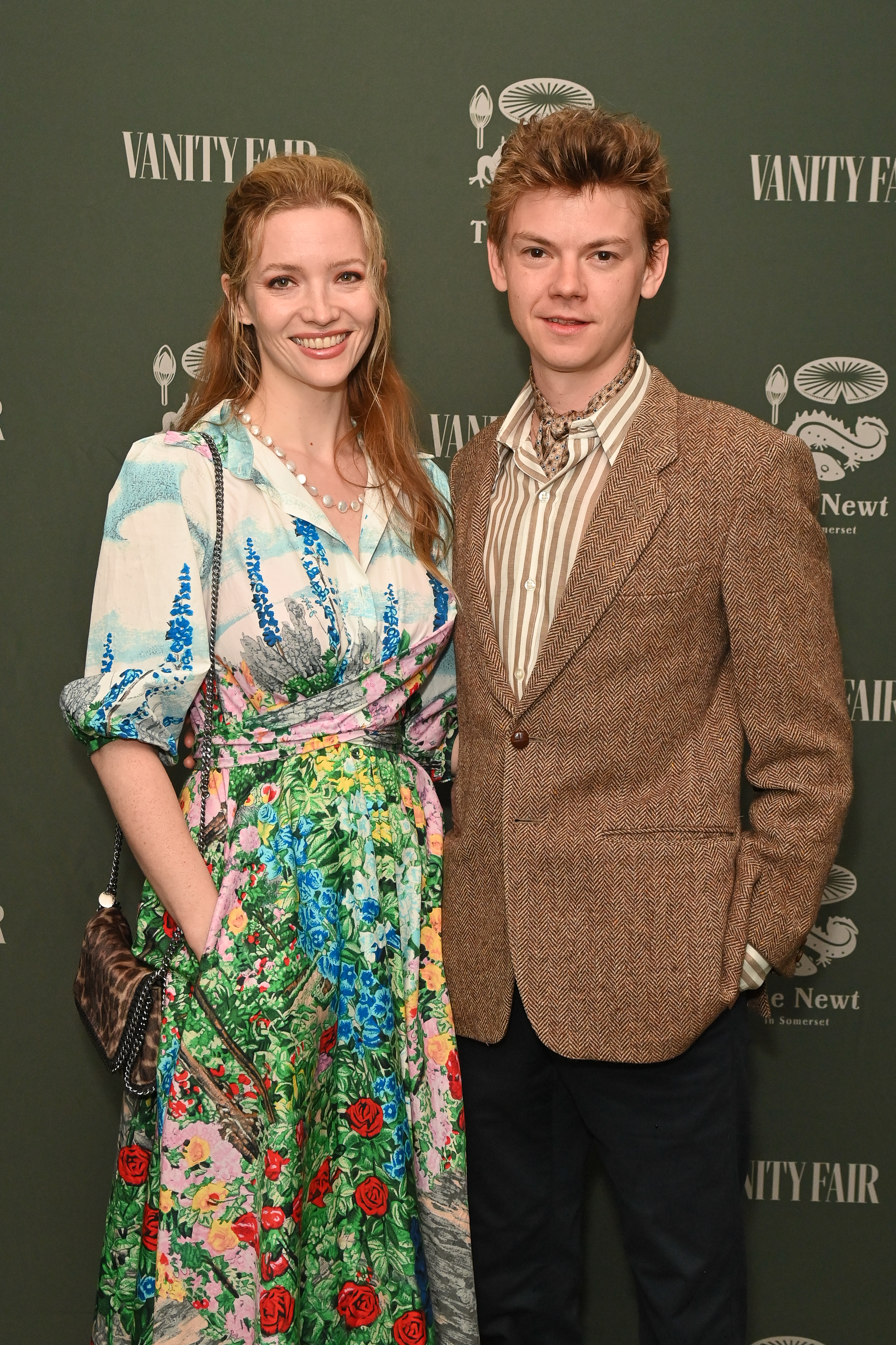 LONDON, ENGLAND - MAY 21: Talulah Riley and Thomas Brodie-Sangster attend Vanity Fair and The Newt in Somerset's celebration of The RHS Chelsea Flower Show on May 21, 2024 in London, England. (Photo by Dave Benett/Getty Images for Condé Nast)