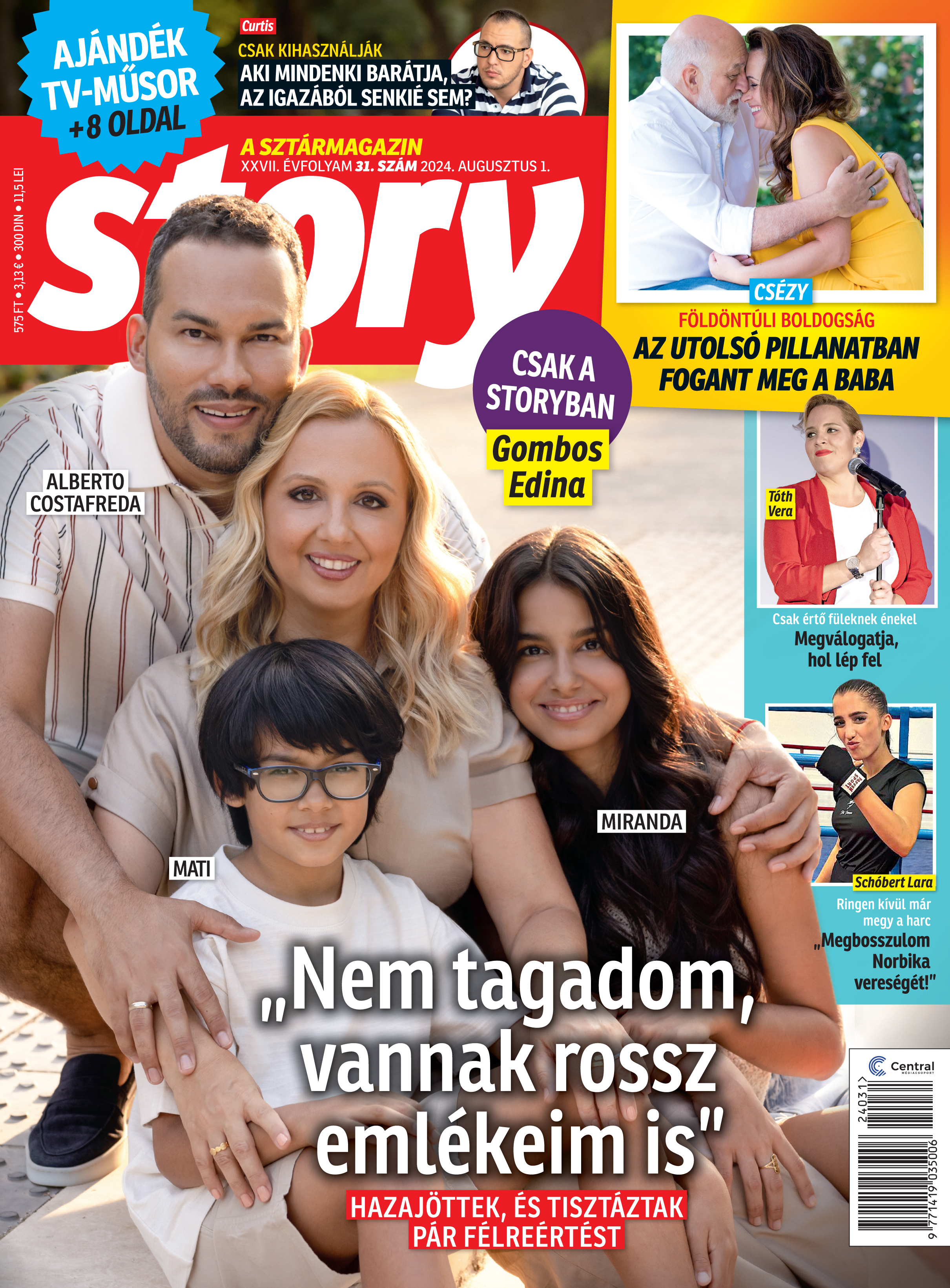 Gombos Edina és családja a Story magazinban