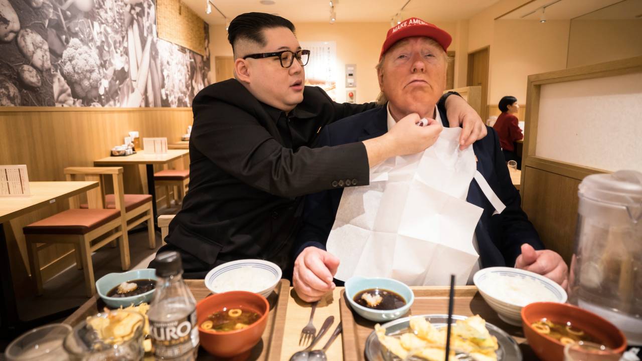 Kim Dzsongun és Donald Trump hasonmások