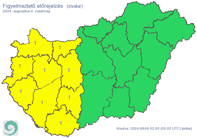 Kettészakad az ország vasárnap, kilenc vármegyére adták ki a veszélyjelzést