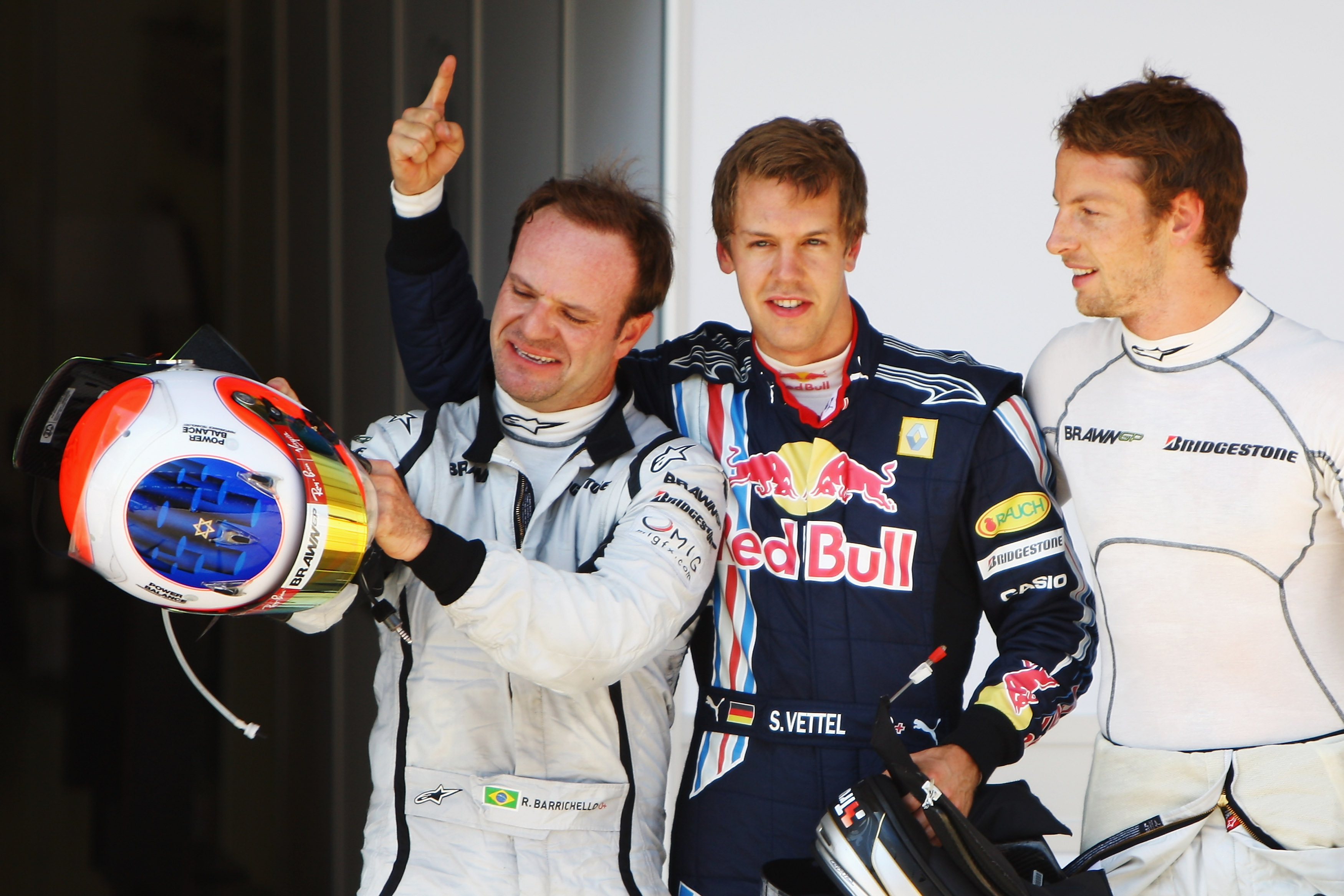 Rubens Barrichello, Sebastian Vettel, Jenson Button