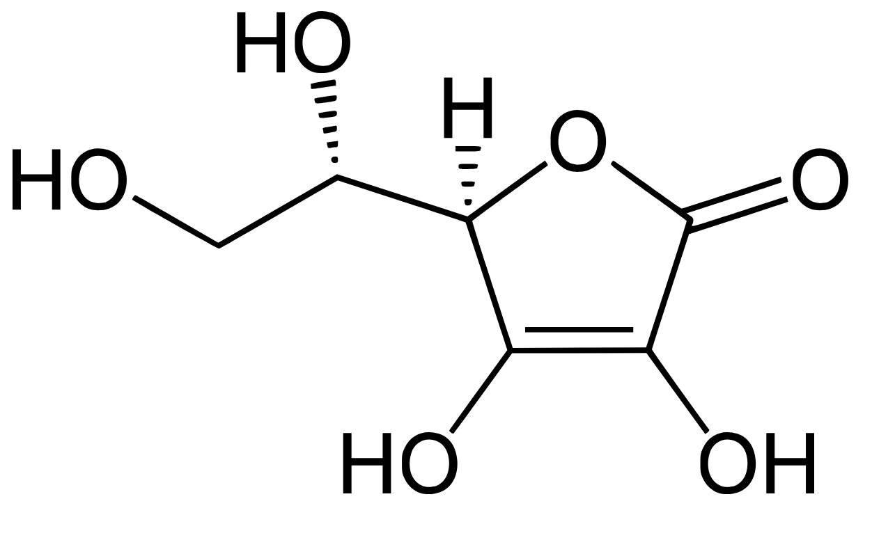 Az L-ascorbic acid, aszkorbinsav vegyjele