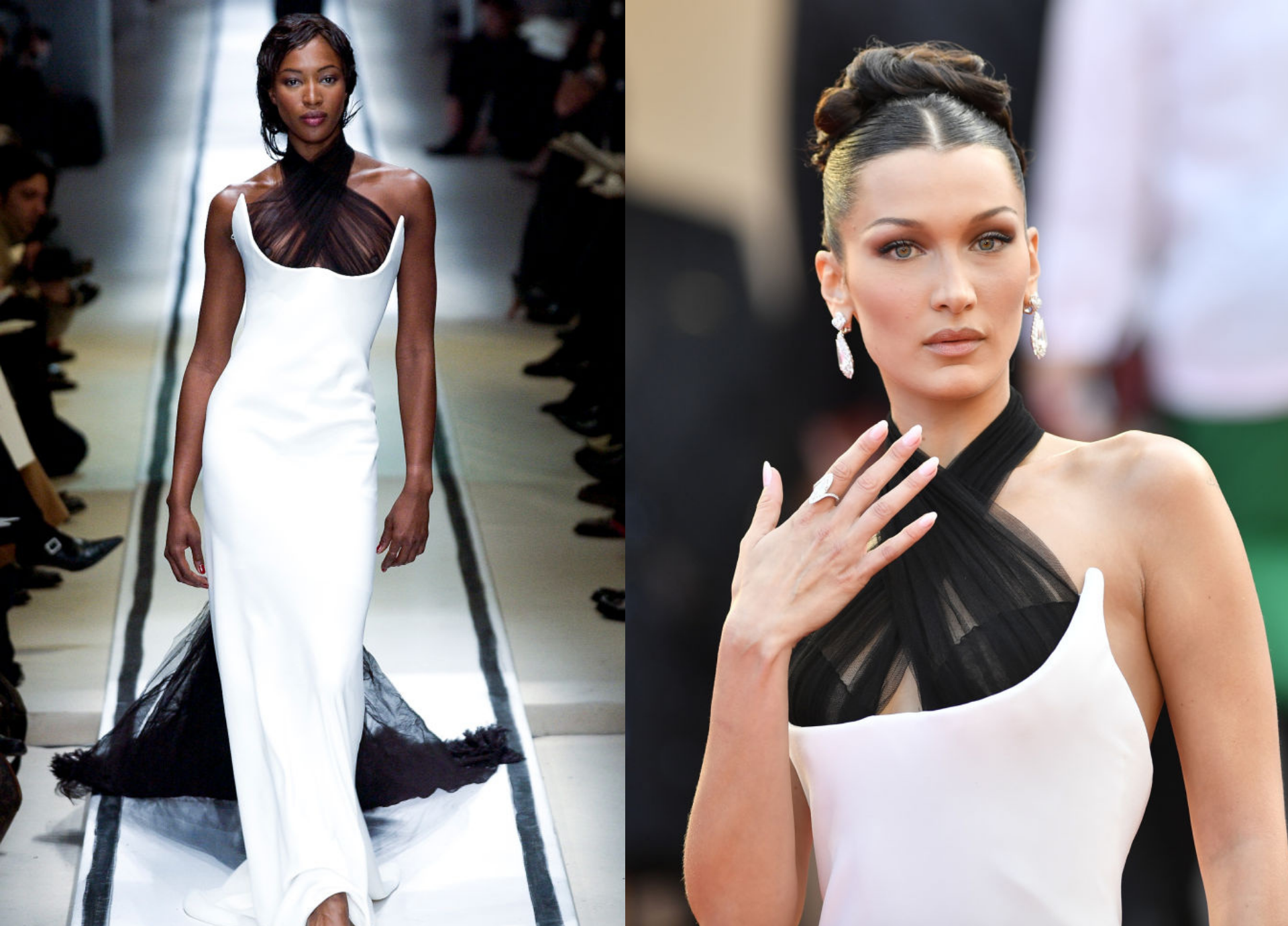 Bella Hadid Naomi Campbell ruhájában