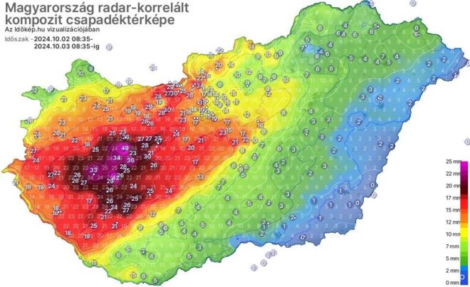 A Bakonyban esett a legtöbb eső.