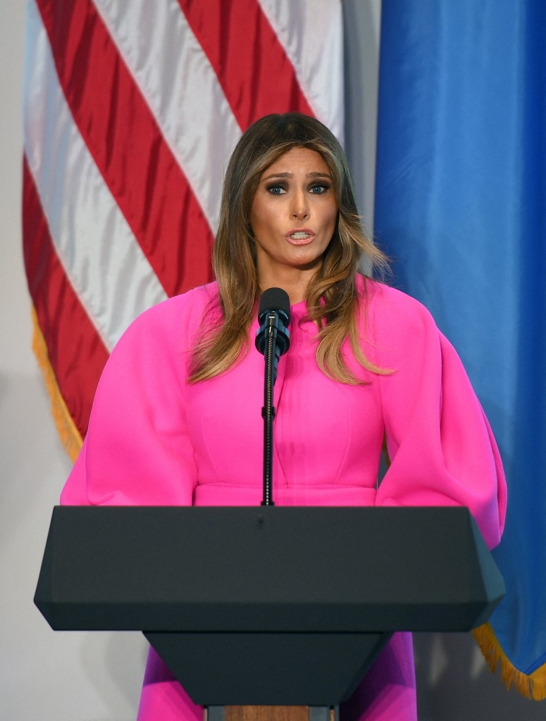 Melania Trump szónokol