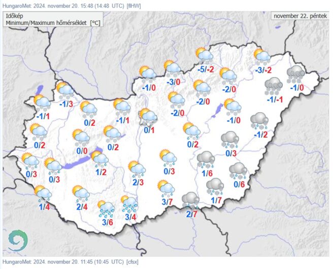 Itt a friss hótérkép, errefelé havazhat Magyarországon