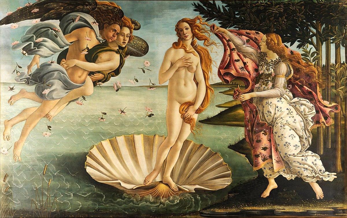 Aphrodité, avagy Vénusz, az április egyik lehetséges névadója Botticelli festményén (forrás: Wikimedia Commons)